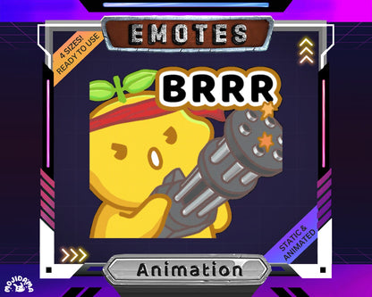 Animated Lemon Twitch Emotes: Shooting Stream Emote