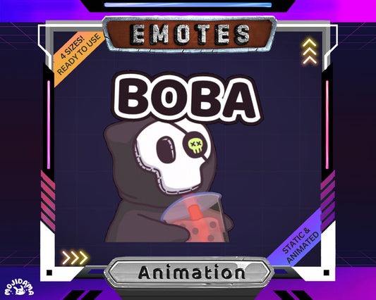 Animated Boba Ghost Emote: Halloween Spooky For Livestream Twitch Kick Youtube Discord