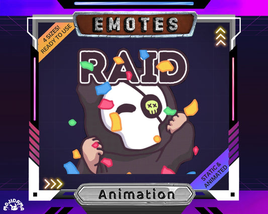 Raid Skull Emotes Twitch Ghost Animation Stream Cute Funny Dancing Animated Emote Streaming Youtube Kick Discord Vtuber Streamlabs Obs