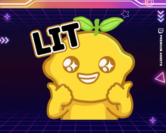 Animated Lemon Cat Emote: Lit Twitch Stream (Digital Download)