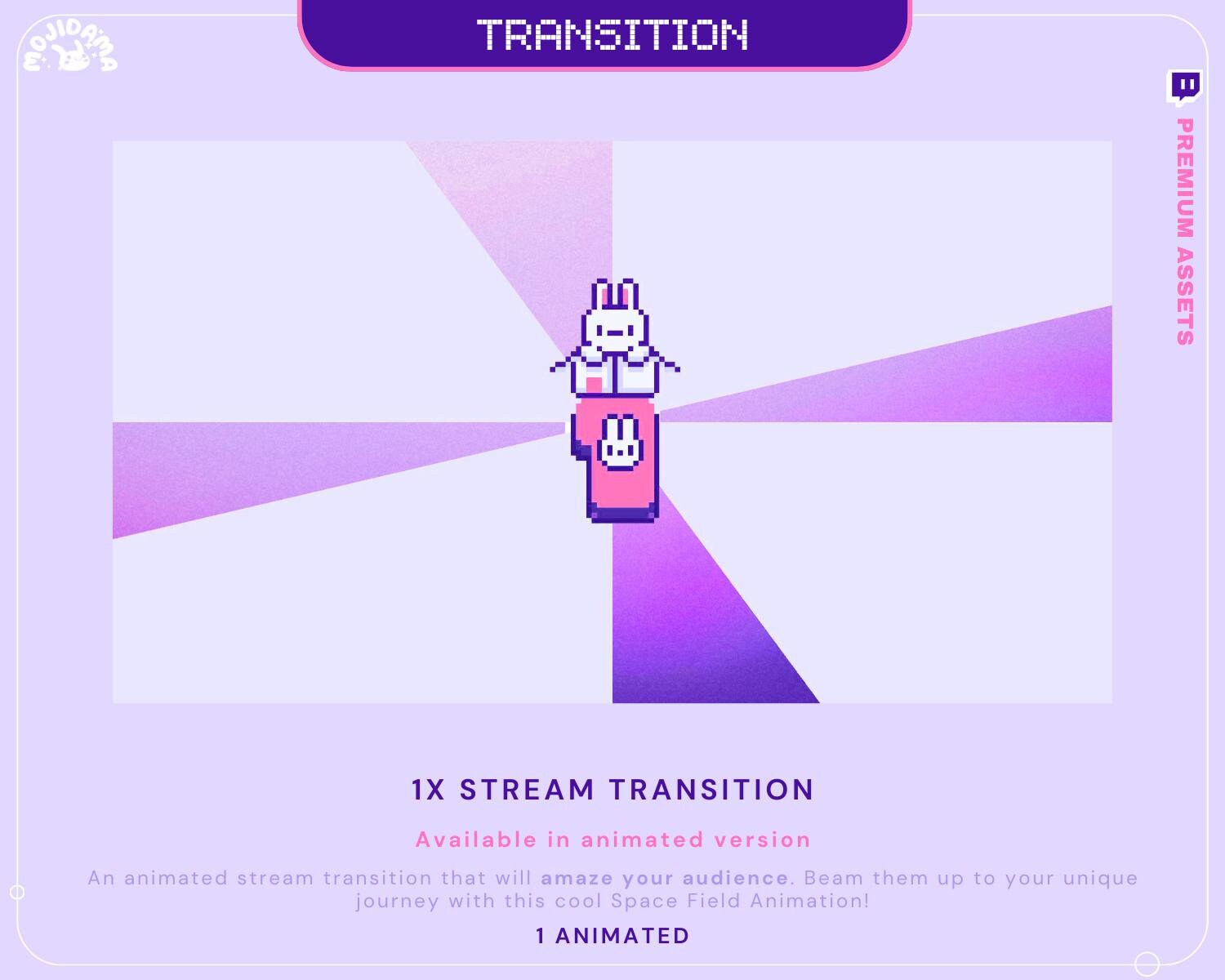Lofi Bunny Animated Stream Pack: Purple Pink Y2K Theme