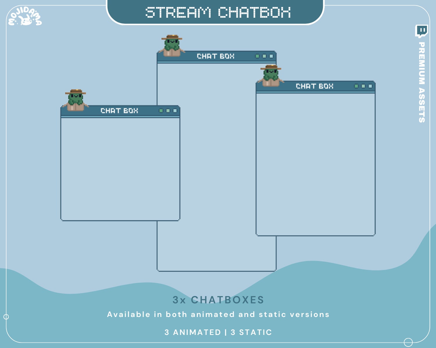 Create a warm and inviting stream setup with our cozy stream pack with this cute frog twitch chatbox