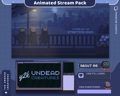 Halloween Ghost Twitch Overlay Stream Pack: Animated Bunny Bear Frog Vtuber Kick Youtube