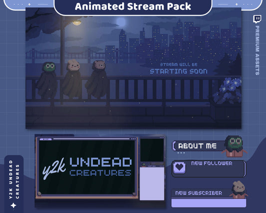 Halloween Ghost Twitch Overlay Stream Pack: Animated Bunny Bear Frog Vtuber Kick Youtube