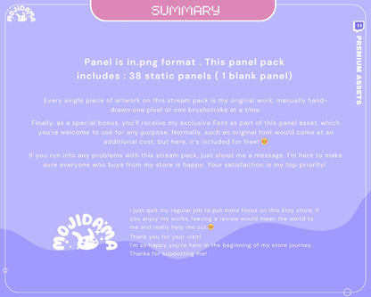 Purple Bunny Stream Panels: Cozy Twitch Overlay Theme (Digital Download)