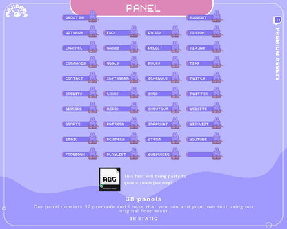 Purple Bunny Stream Panels: Cozy Twitch Overlay Theme (Digital Download)