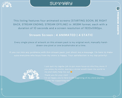Frog Twitch Screen Animation Stream Lofi Animated Scene Bunny Cat Cute Overlay Aesthetic Obs Streamlabs Vtuber Starting Back Offline Ending