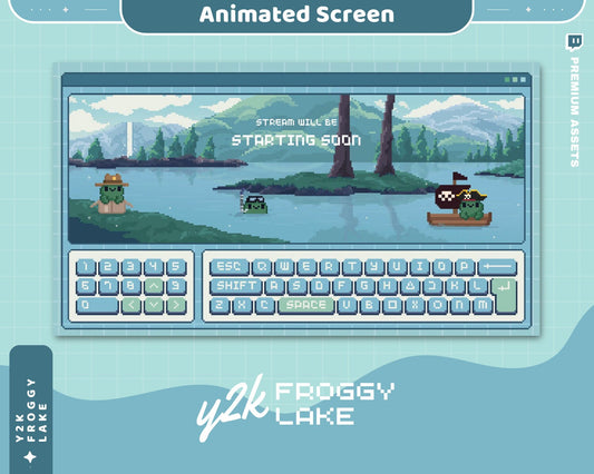 Frog Twitch Screen Animation Stream Lofi Animated Scene Bunny Cat Cute Overlay Aesthetic Obs Streamlabs Vtuber Starting Back Offline Ending