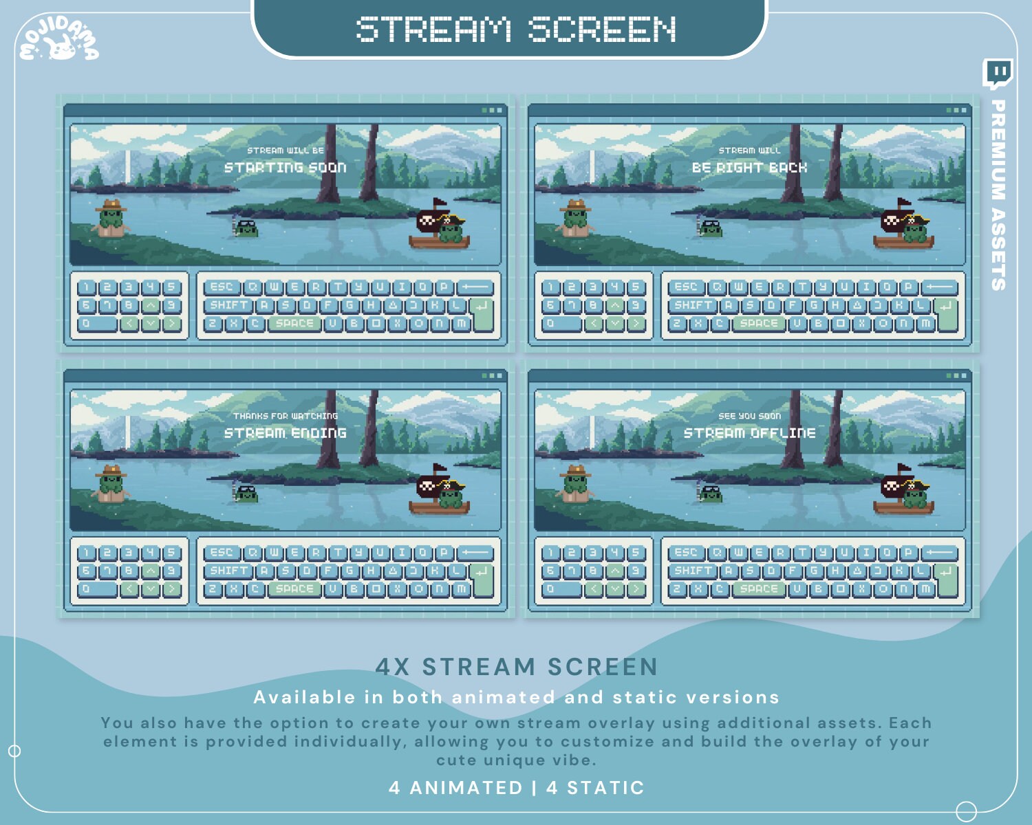Delight your audience with a charming frog stream animation, adding fun and personality to your broadcasts.