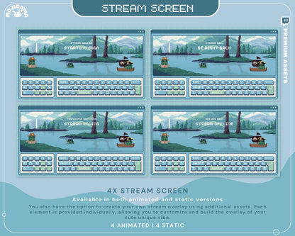 Delight your audience with a charming frog stream animation, adding fun and personality to your broadcasts.