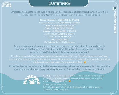Full Stream Package Animation Frog Green Twitch Animated Overlay Lofi Aesthetic Cozy Cat Bunny Cute Blue Vtuber Bundle Obs Streamlabs Live