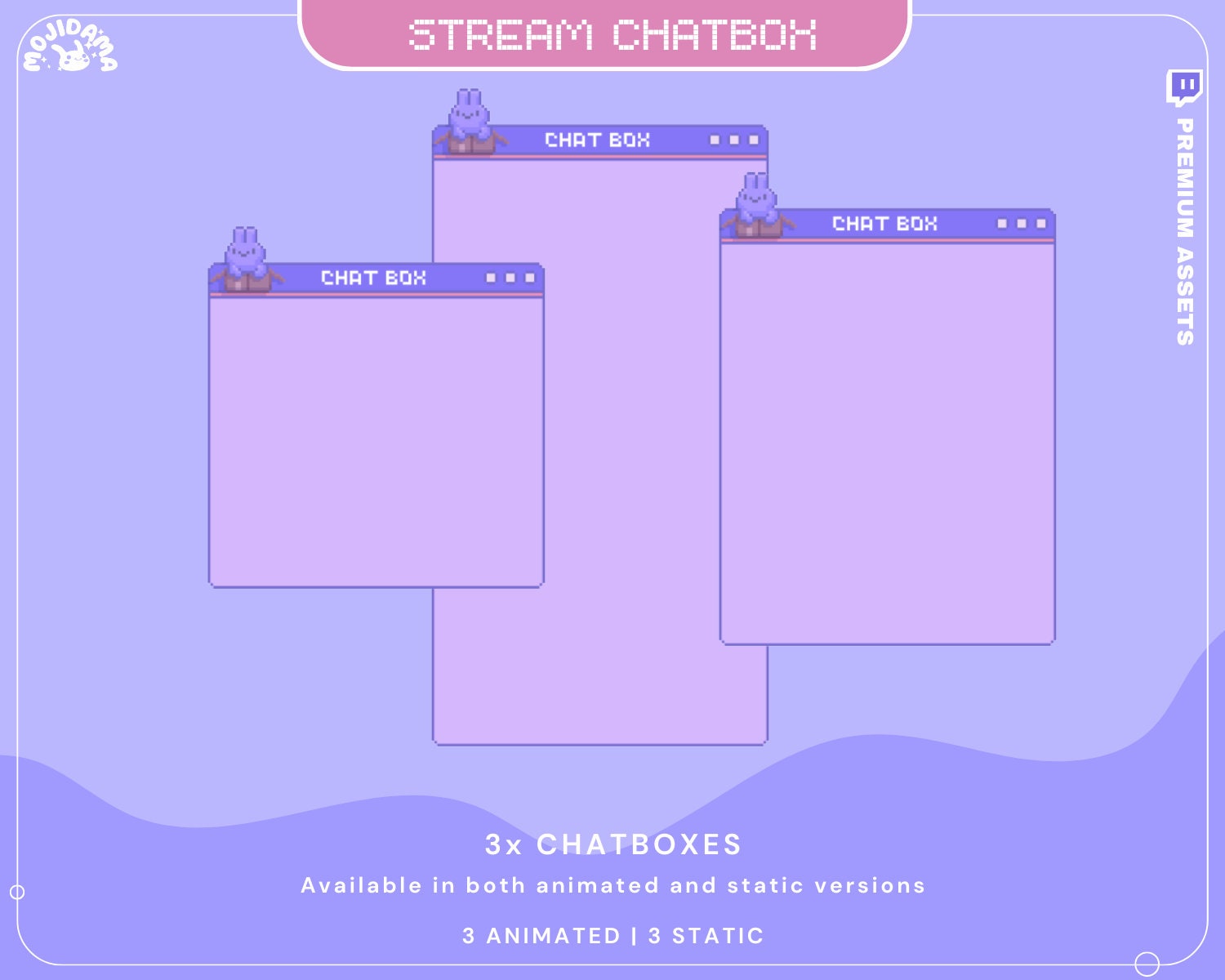 Explore the possibilities with our comprehensive full stream package, designed to enhance your streaming setup, including this twitch chat box overlay