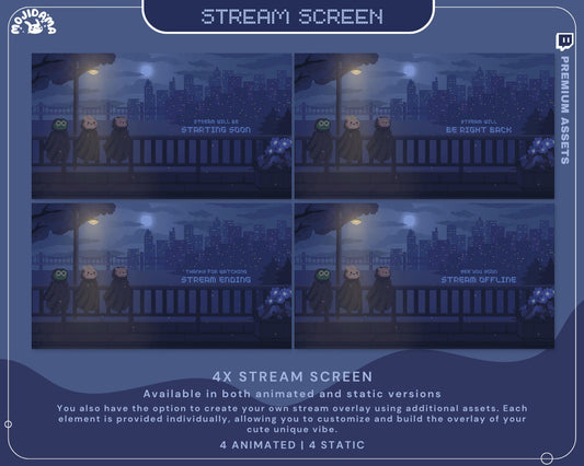 Halloween Ghost Twitch Overlay Stream Pack: Animated Bunny Bear Frog Vtuber Kick Youtube