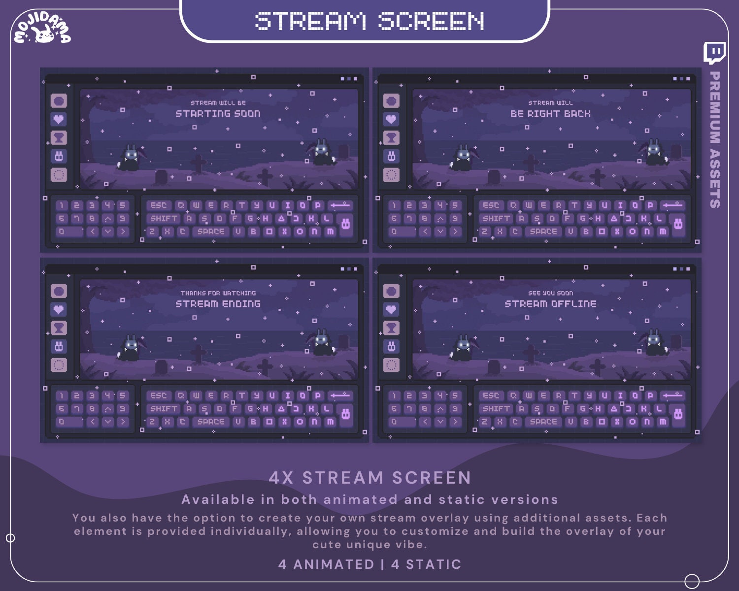 Enhance your streaming setup with our Full Package of bunny and ghost animations for a unique and cozy vibe.