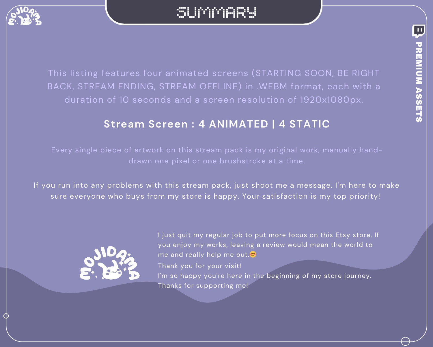 Skull Ghost Lofi Stream Screens: Animated Twitch Overlay (Digital Download)