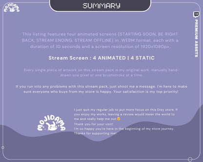 Skull Ghost Lofi Stream Screens: Animated Twitch Overlay (Digital Download)
