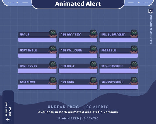 Ghost Frog Animated Stream Alerts: Halloween Spooky Overlay (12x)
