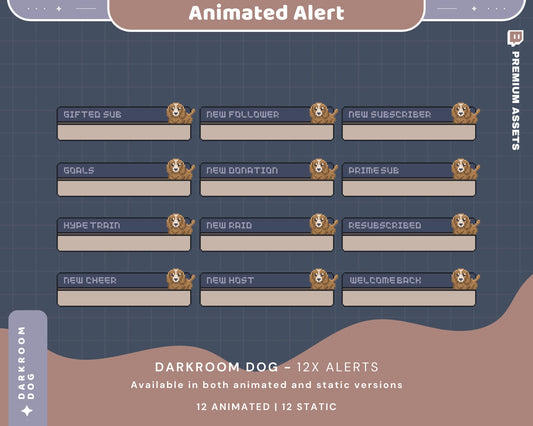 Lofi Beagle Stream Alerts: Animated Twitch Overlay (Digital Download)