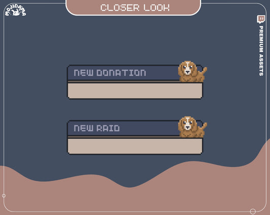 Lofi Beagle Stream Alerts: Animated Twitch Overlay (Digital Download)