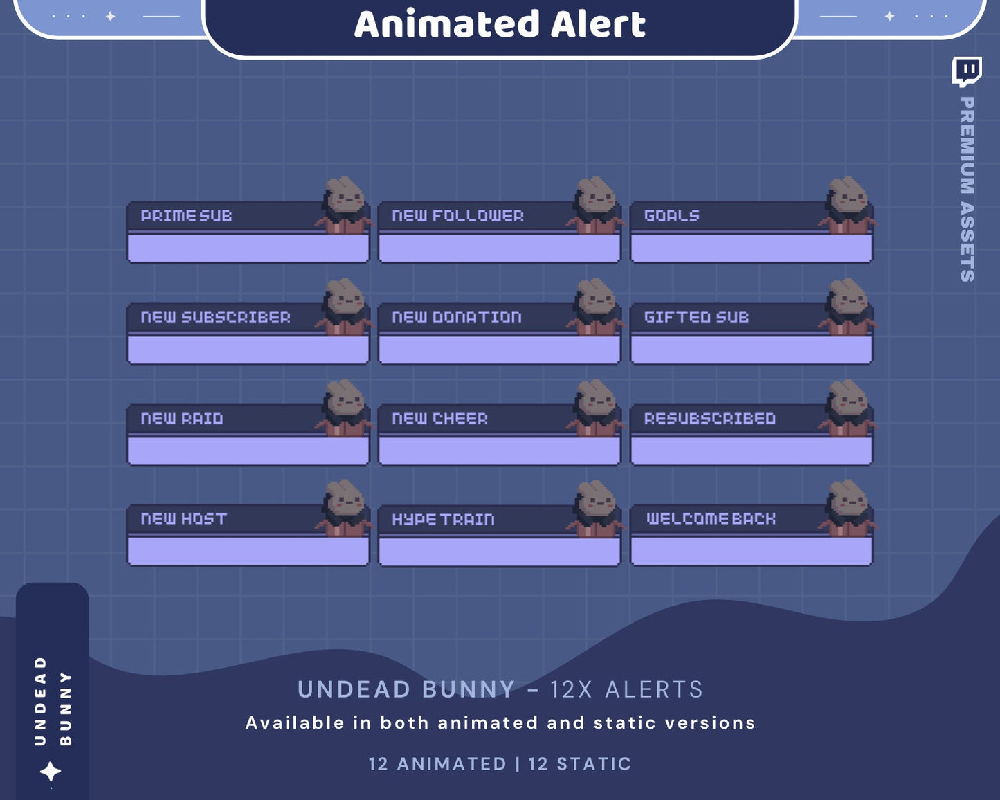 Bunny Twitch Alert Animation: Ghost Halloween Stream Overlay (Digital Download)