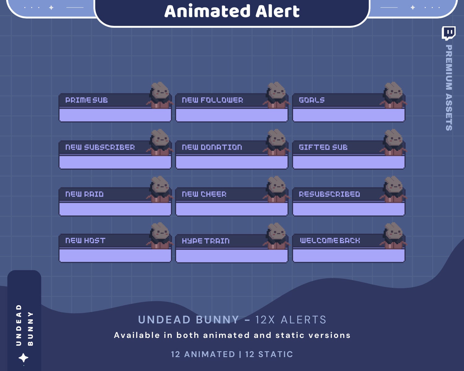 Bunny Twitch Alert Animation: Ghost Halloween Stream Overlay (Digital Download)