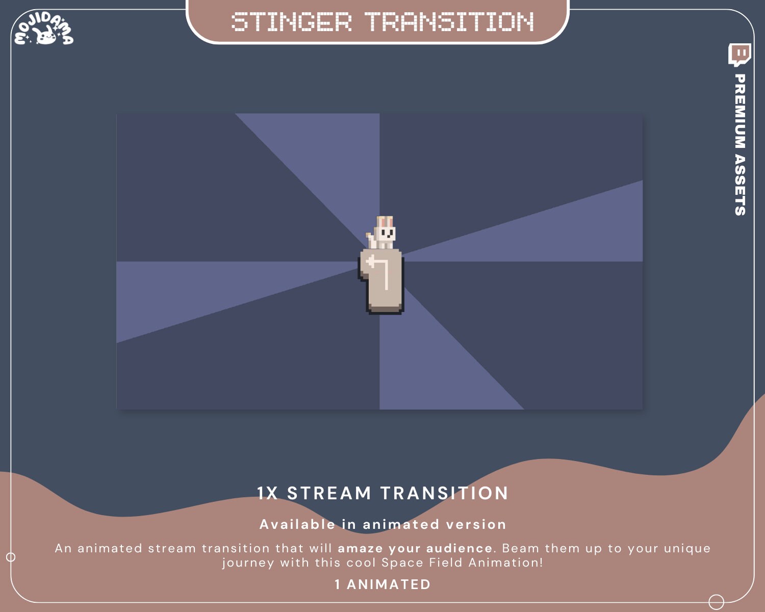 Bunny Rabbit Animated Stinger Transition: OBS Studio, Streamlabs (Digital Download)