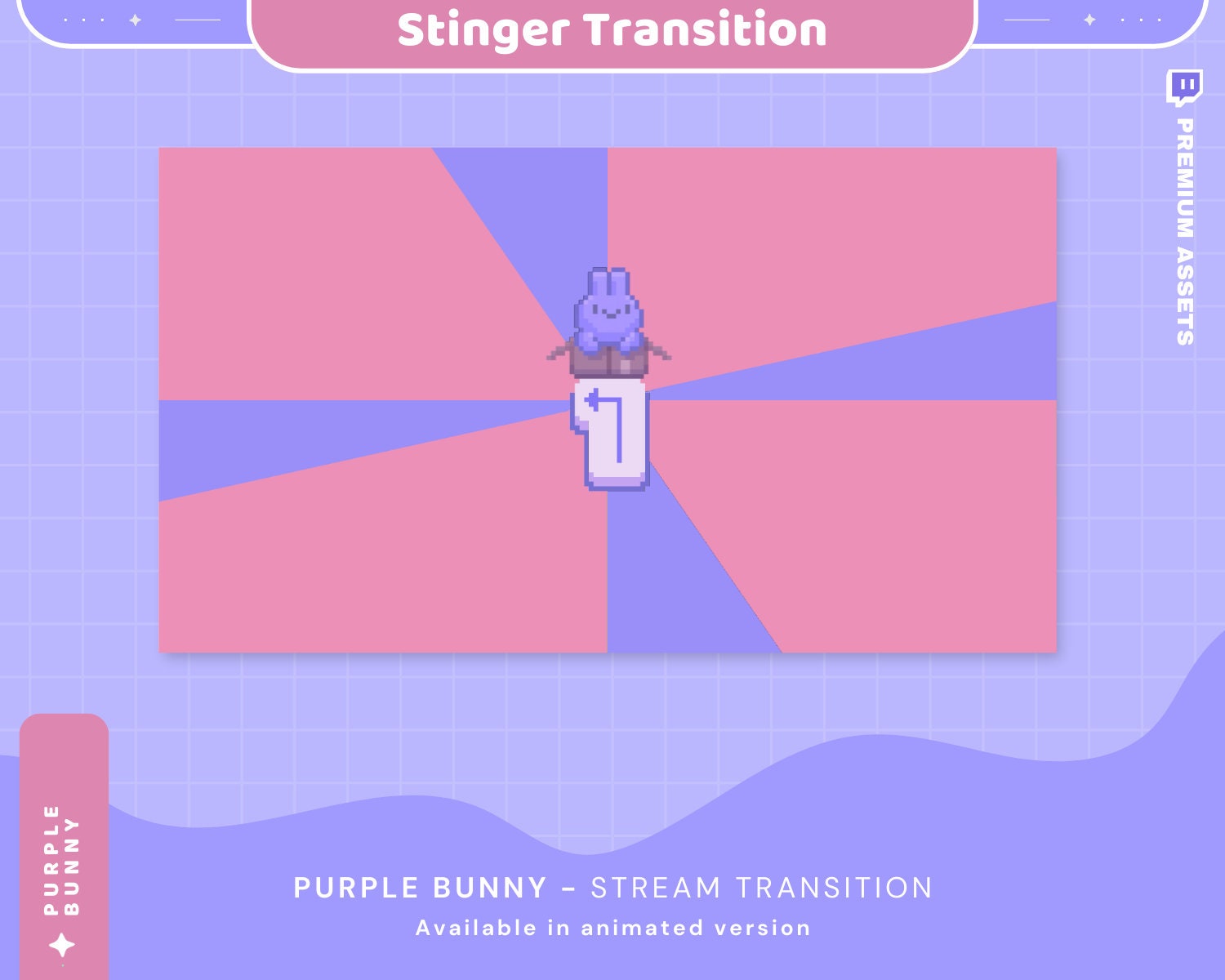 Pink Purple Bunny Stream Transition: Animated Stinger (Digital Download)