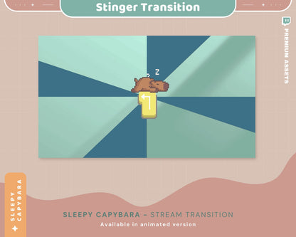 Capybara Twitch Stinger Transition: Animated Stream Overlay (Digital Download)