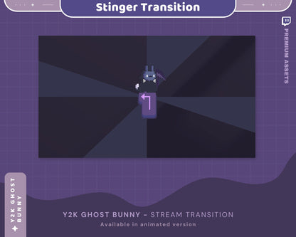 Ghost Bunny Twitch Transition: Dark Purple Animated Stinger (Digital Download)