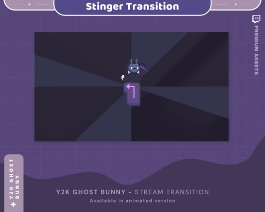 Ghost Bunny Twitch Transition: Dark Purple Animated Stinger (Digital Download)
