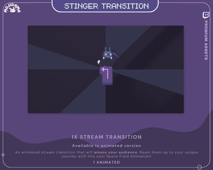 Ghost Bunny Twitch Transition: Dark Purple Animated Stinger (Digital Download)