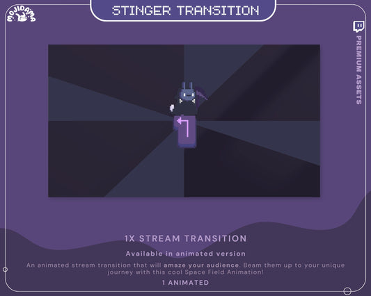 Ghost Bunny Twitch Transition: Dark Purple Animated Stinger (Digital Download)