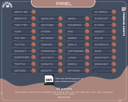 Basketball Stream Panel Twitch Hoops Blue Dark Aesthetic Funny Cozy Room Panels Overlay Obs Streamlabs Chatting Vtuber Kick Youtube Chatting
