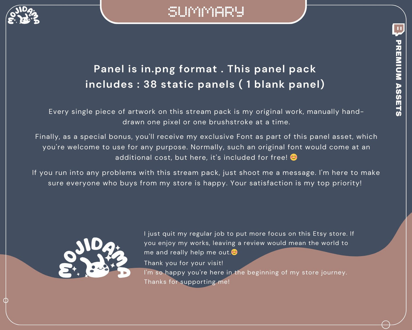 Bunny Twitch Stream Panels: Cute Cozy Lofi Rabbit Overlay for OBS, Streamlabs, YouTube, Kick & Vtuber