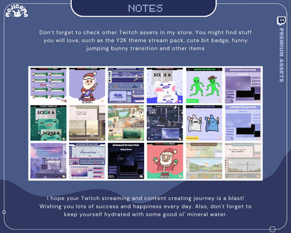 Bunny Twitch Stream Panels: Lofi Rabbit Overlay for OBS/Streamlabs