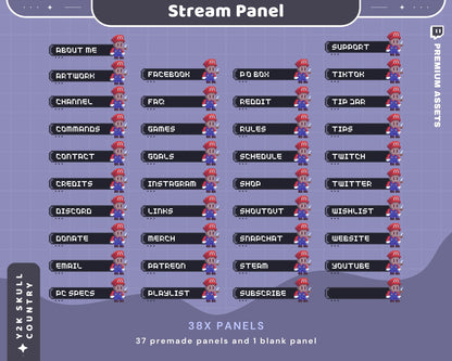 Skull Stream Panel Twitch Lofi Aesthetic Ghost Halloween Funny Cozy Room Panels Overlay Obs Streamlabs Chatting Vtuber Kick Youtube Chatting