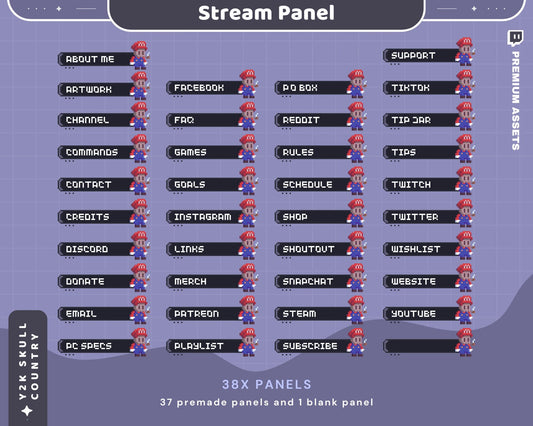 Skull Stream Panel Twitch Lofi Aesthetic Ghost Halloween Funny Cozy Room Panels Overlay Obs Streamlabs Chatting Vtuber Kick Youtube Chatting