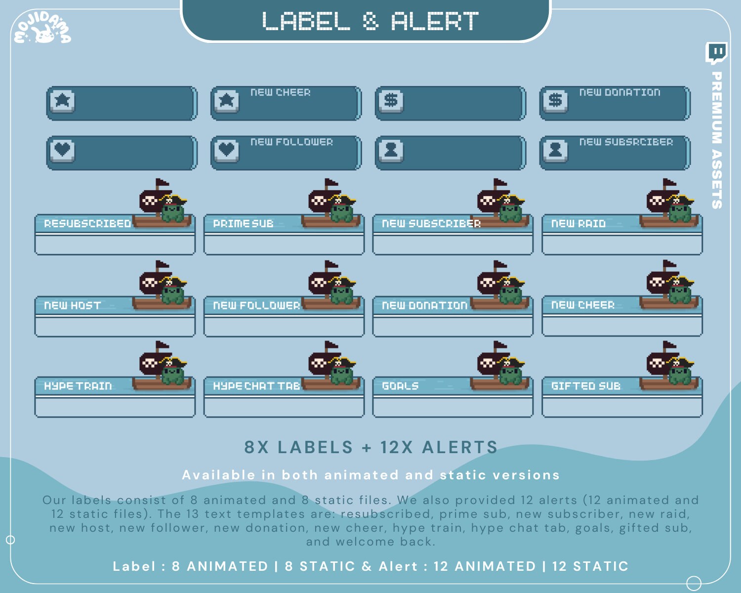 Unlock the full potential of your streams with our complete full stream package including this cute stream label and stream alert