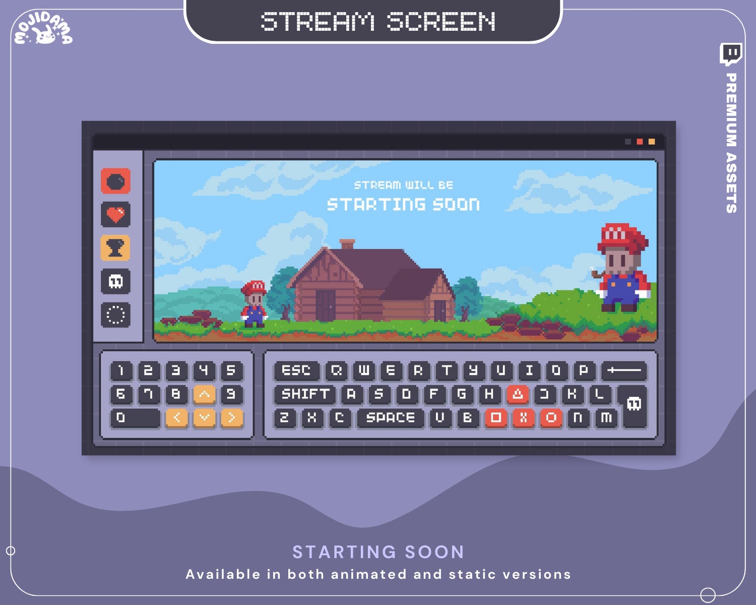 Skull Ghost Lofi Stream Screens: Animated Twitch Overlay (Digital Download)