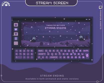 Halloween Ghost Twitch Screen Animation Stream Lofi Animated Scene Bunny Cat Cute Overlay Aesthetic Obs Streamlabs Vtuber Starting Back