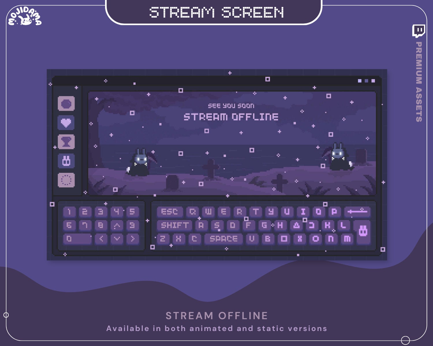Halloween Ghost Twitch Screen Animation Stream Lofi Animated Scene Bunny Cat Cute Overlay Aesthetic Obs Streamlabs Vtuber Starting Back