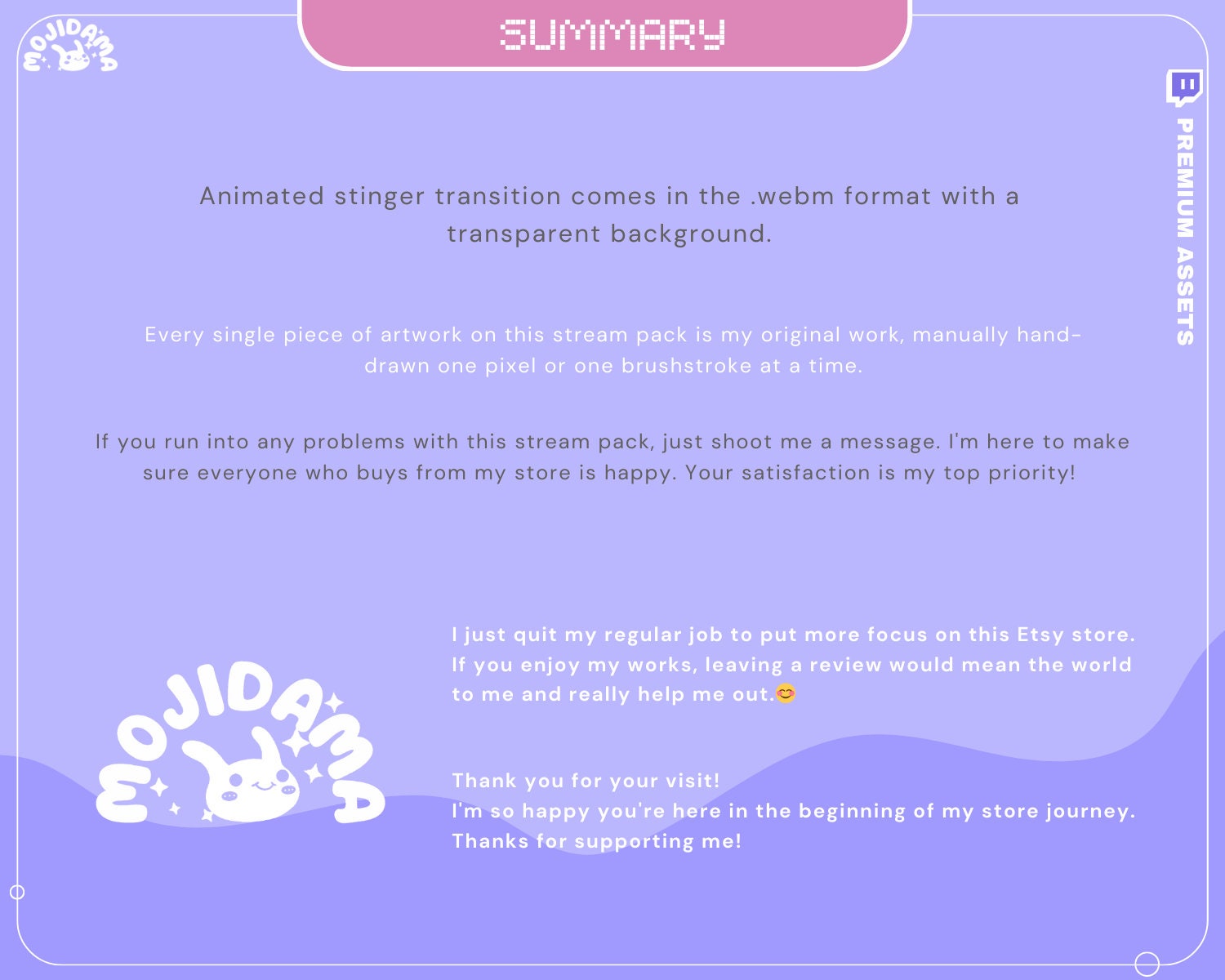 Pink Purple Bunny Stream Transition: Animated Stinger (Digital Download)