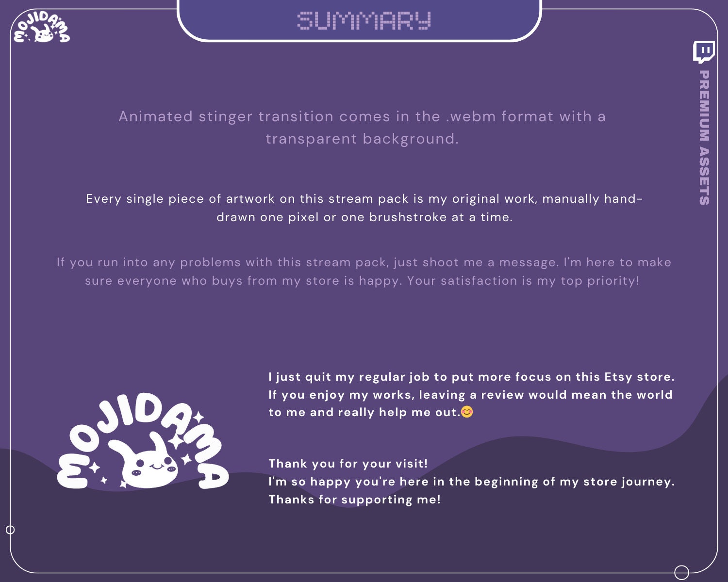 Ghost Bunny Twitch Transition: Dark Purple Animated Stinger (Digital Download)