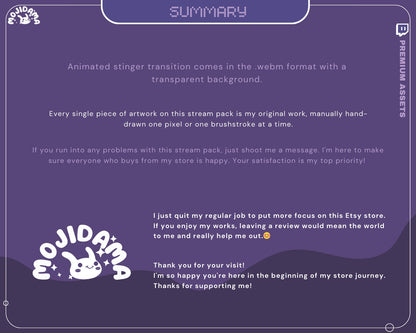 Ghost Bunny Twitch Transition: Dark Purple Animated Stinger (Digital Download)