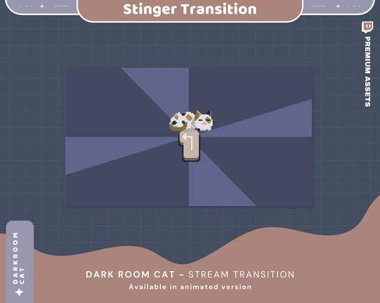 Cute Cat Twitch Transition Animation: Lofi Room Stinger Overlay for OBS, Streamlabs, YouTube, Kick & Streaming Screens