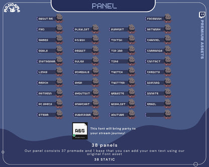 Bunny Twitch Stream Panels: Lofi Rabbit Overlay for OBS/Streamlabs