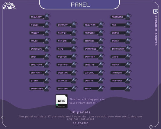 Purple Bunny Stream Panel Purple Ghost Twitch Lofi Aesthetic Funny Cozy Room Panels Overlay Obs Streamlabs Chatting Vtuber Kick Youtube