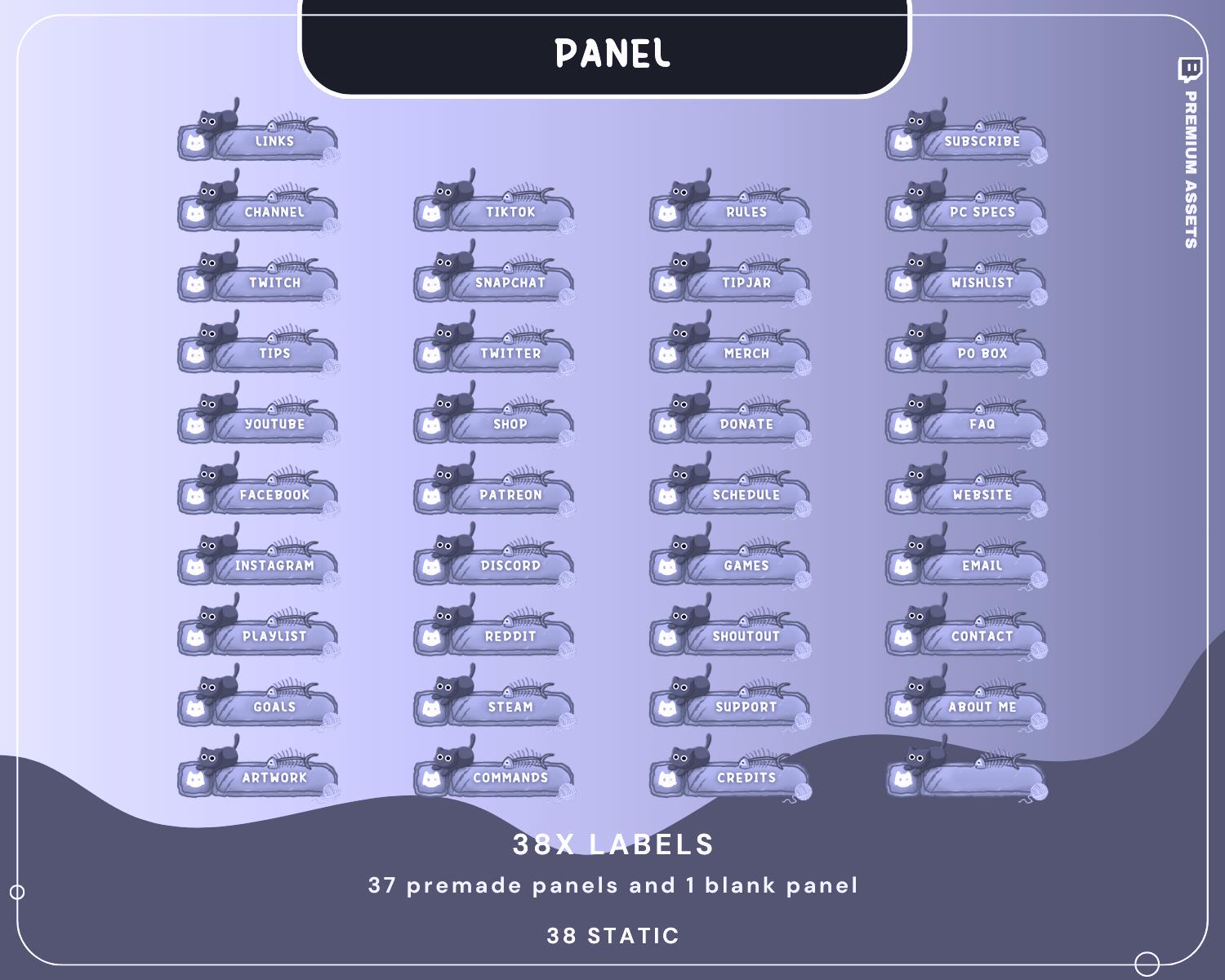 Halloween Twitch Overlay Pack Cat Stream Vtuber Animation Overlaye Kitty Cute Spooky Full Streaming Package Obs Streamlabs Lofi Aesthetic