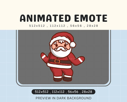Dancing Santa Animated Emote: Kawaii Chibi Xmas Streamer (Digital Download)