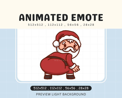 Twerk Santa Animated Emote: Kawaii Christmas Twitch, Kick, Discord (Digital Download)